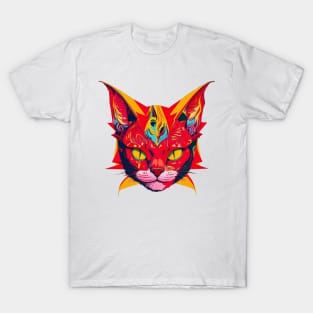 Funky Pop Art Cat Head T-Shirt